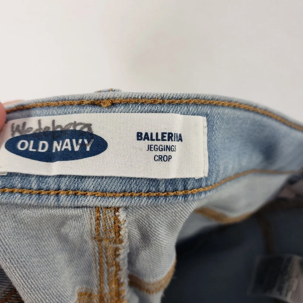 Old Navy Ballerina Jeggings Girls‎ 16 Crop Light Wash Distressed Jeans Skinny